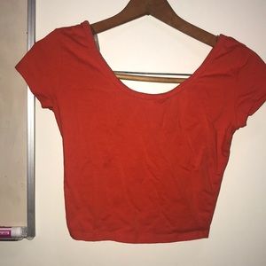 Orange fitted crop top